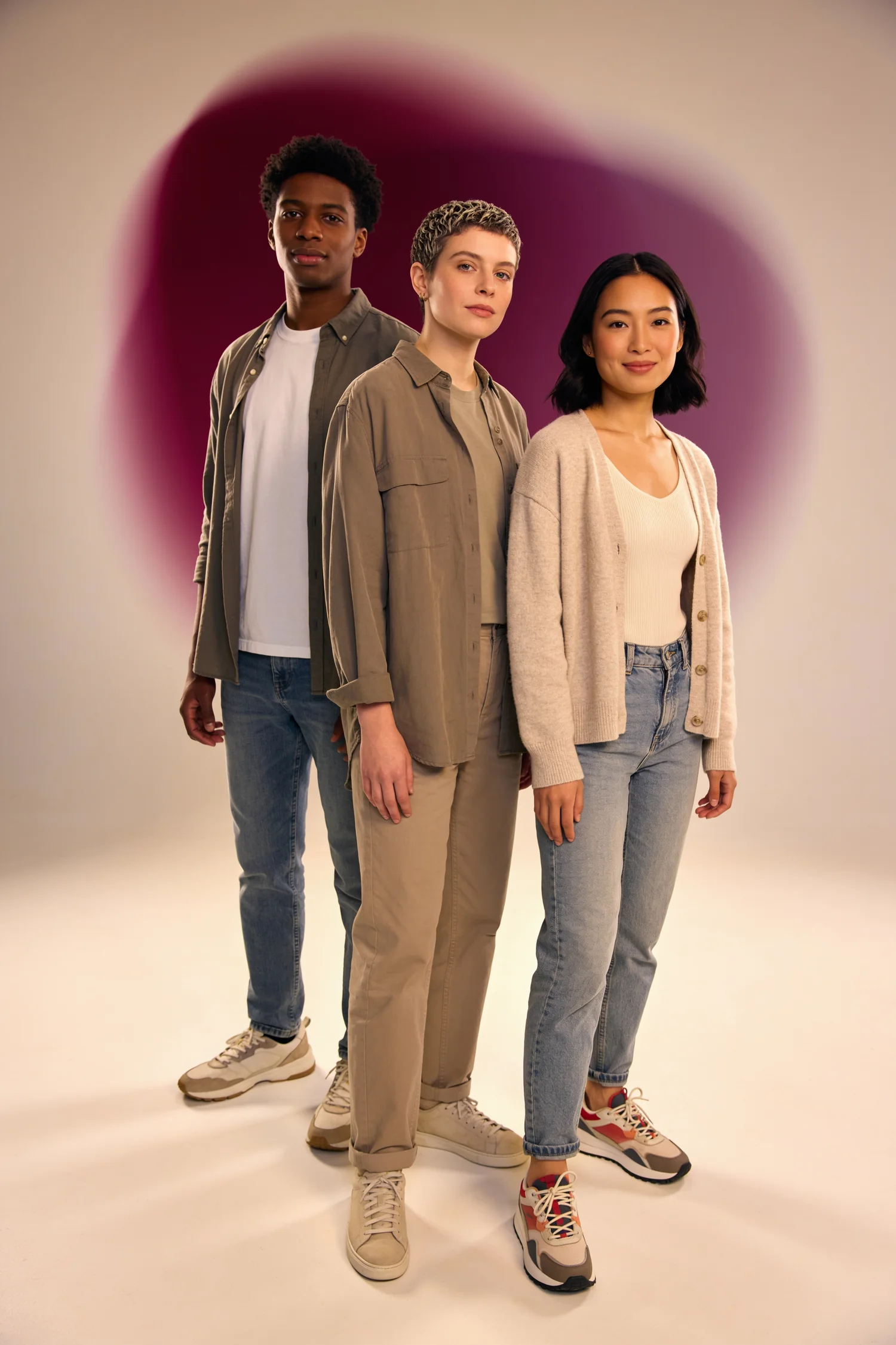 Three members of the Willsec team, standing together in the studio.
